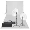 vidaXL Fotostudio med lampor och bakgrund