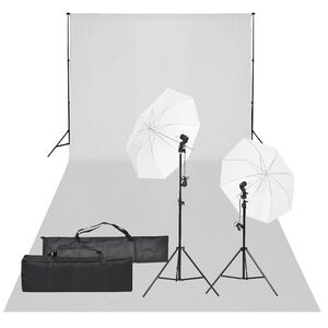 vidaXL Fotostudio med lampor och bakgrund