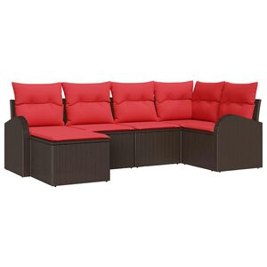 vidaXL Tr&auml;dg&aring;rdsoffset 6 st Brun [Syntetisk]: Poly Rattan