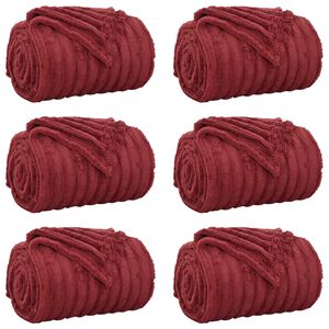 vidaXL Filtar 6 st Bordeaux R&ouml;d 150 x 130 cm 2,85 kg Fleece