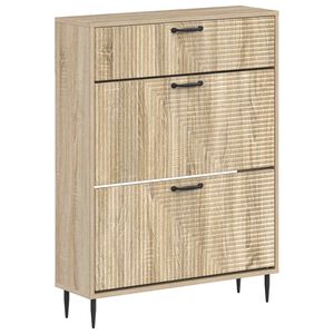 vidaXL Skosk&aring;p HAARLEM 78 x 24 x 103 cm Konstruerat tr&auml; Sonoma-ek