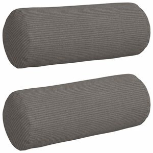 vidaXL Bolsterkuddar 2 st Kordread tyg Ljusgr&aring; &Oslash; 15 x 40 cm