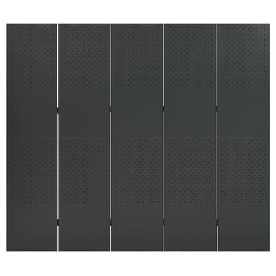 vidaXL Rumsavdelare 5 paneler antracit 200x180 cm stål
