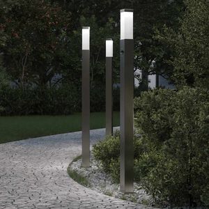vidaXL Pollare med sensor 3 st 110 cm rostfritt st&aring;l IP44