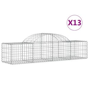 vidaXL Gabioner b&aring;gformade 13 st 200x50x40/60 cm galvaniserat j&auml;rn