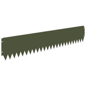 vidaXL Kant f&ouml;r gr&auml;smatta 20 pcs 103 x 20 cm St&aring;l Olivgr&ouml;n