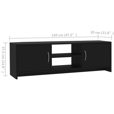 vidaXL Tv-bänk svart 120x30x37,5 cm konstruerat trä