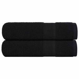 vidaXL Duschhanddukar FROGN 2 st svart 70x140 cm 360 gsm