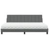 vidaXL Bed with Mattress "Hanko" Dark Grey 200x200 cm Fabric