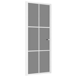vidaXL Innerd&ouml;rr 83x201,5 cm vit ESG-glas och aluminium