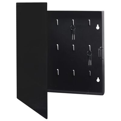 vidaXL Nyckelskåp med magnetisk tavla svart 35x35x5,5 cm
