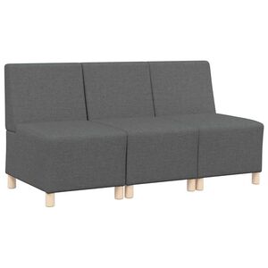 vidaXL Modulsofa utan armst&ouml;d 3 st M&ouml;rkgr&aring; tyg
