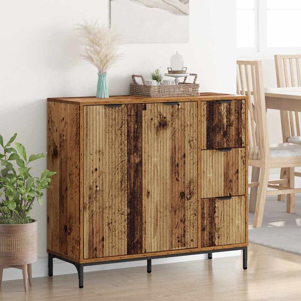 vidaXL Sideboard Gammalt tr&auml; 89,5 x 33 x 82 cm Konstruerat tr&auml;