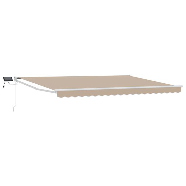vidaXL Manuell utdragbar markis med LED-lampor Beige 4 &times; 3 m
