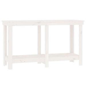 vidaXL Skob&auml;nk vit 140x50x80 cm massiv furu