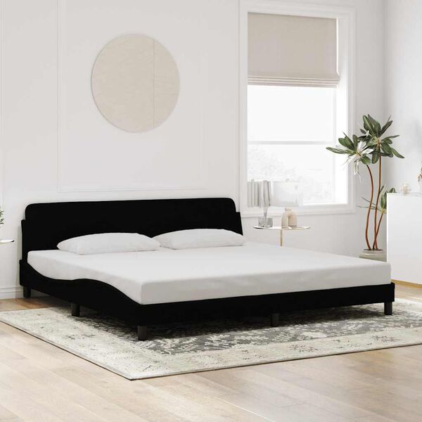vidaXL Bed Frame "Dover" Black 200x200 cm Velvet