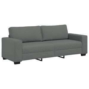 vidaXL 3-sitssoffa m&ouml;rkgr&aring; 220x77x82 cm tyg