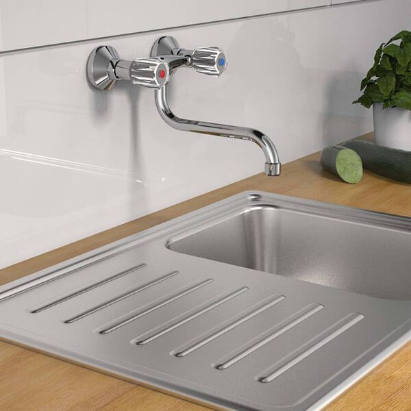 SCH&Uuml;TTE V&auml;ggmonterad k&ouml;ksblandare 2 vred BRILLANT krom