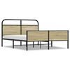 vidaXL Sängram utan madrass metall sonoma-ek 160x200 cm