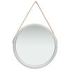 vidaXL V&auml;ggspegel med rem 60 cm silver