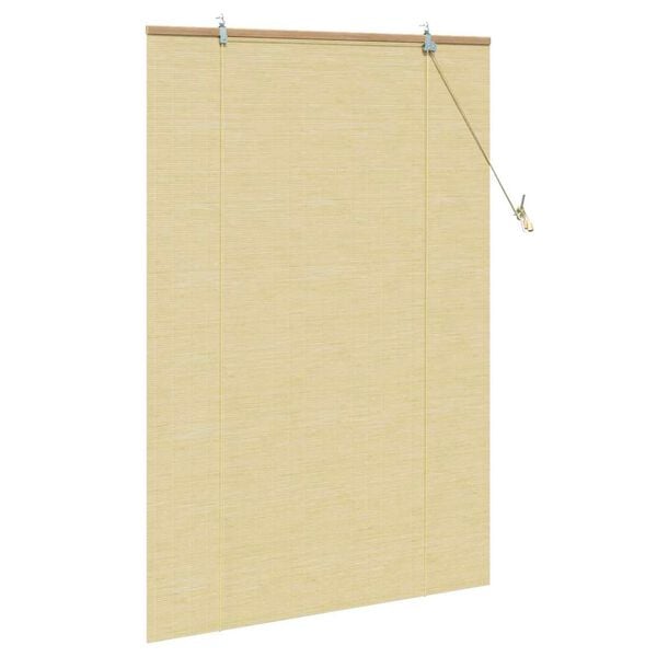 vidaXL Rullgardin med gardiner Natur 120 x 160 cm Bambu