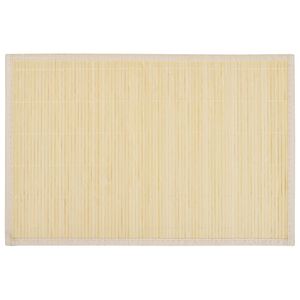 6 Bordstabletter i bambu 30 x 45 cm naturf&auml;rg