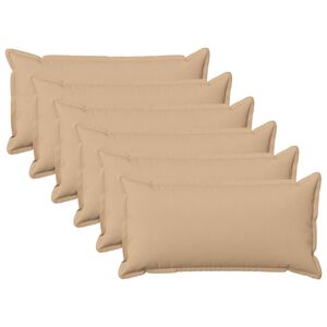 vidaXL Kudd&ouml;verdrag 6 st HOUTEN Gr&auml;ddvit 40 x 80 cm Faux Linne