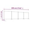 vidaXL Rumsavdelare 4 paneler brun 698x180 cm tyg