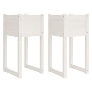 vidaXL Odlingsl&aring;dor 2 st vit 40x40x81 cm massiv furu