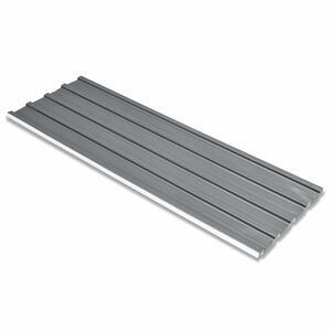 vidaXL Takpanel 12 st Gr&aring; 129 x 45 cm Galvaniserat st&aring;l