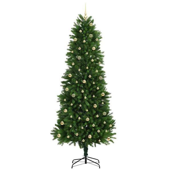 vidaXL Julgran med 300 LED-lampor med stativ Gr&ouml;n 240 cm PE
