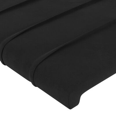 vidaXL Sänggavel med kanter svart 83x16x78/88 cm sammet