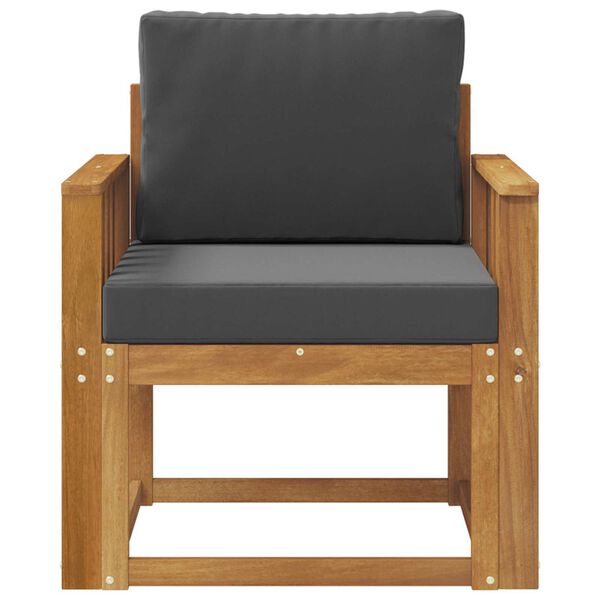 vidaXL Utomhussoffa Massivt akaciatr&auml; och polyester Naturf&auml;rg