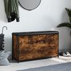 vidaXL Skobänk med flip-låda rökfärgad ek 102x32x56 cm