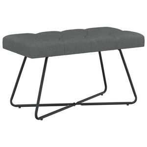 vidaXL B&auml;nk med knappar M&ouml;rkgr&aring; 80 x 40 x 46 cm Tyg
