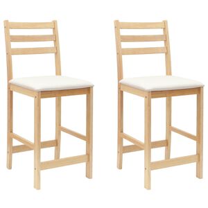 vidaXL Matstolar 2 pcs Naturf&auml;rg 40 x 47,5 x 99,5 cm Massiv Gummitr&auml;