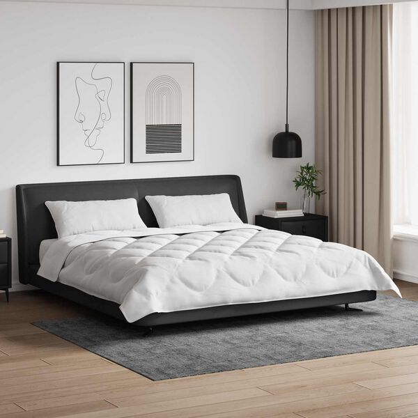 vidaXL Dunt&auml;cke med kudde 3 pcs Vit Mikrofiber