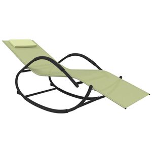 vidaXL Gungande sols&auml;ng gr&auml;ddvit st&aring;l och textilene