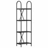 vidaXL Hyllsystem 4 niv&aring;er 40 x 30 x 146 cm Konstruerat tr&auml; Svart Ek
