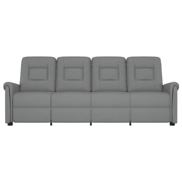 vidaXL Massagefåtölj 4-sits grå konstläder