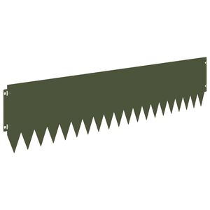 vidaXL Kant f&ouml;r gr&auml;smatta 10 st 103 x 25 cm St&aring;l Olivgr&ouml;n