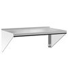 vidaXL V&auml;gghylla 75x45x31 cm silver rostfritt st&aring;l