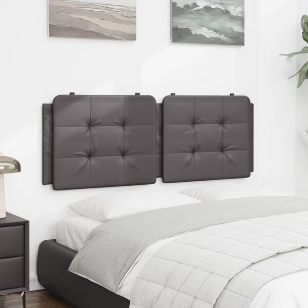 vidaXL Headboard Cushion "Zadar" Grey 140 cm Faux Leather