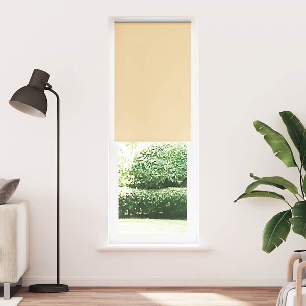 vidaXL Rullgardin m&ouml;rkl&auml;ggningsbar beige 70x230 cm tyg bredd 65,7 cm