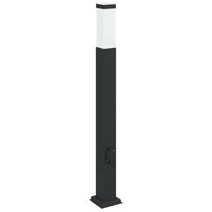 vidaXL Pollare med uttag 80 cm svart IP44