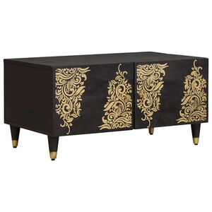 vidaXL Kaffeebord Svart 80 x 50 x 40 cm Massivt mangotr&auml;