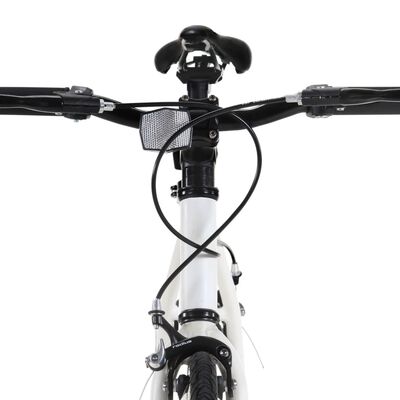 vidaXL Fixed gear cykel vit och svart 700c 51 cm