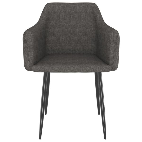 vidaXL Matstolar 2 st m&ouml;rkgr&aring; tyg