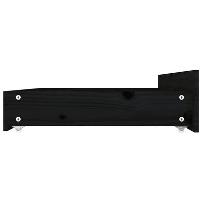vidaXL Sängram med lådor svart 150x200 cm