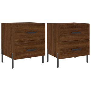 vidaXL S&auml;ngbord 2 st brun ek 40x35x47,5 cm konstruerat tr&auml;